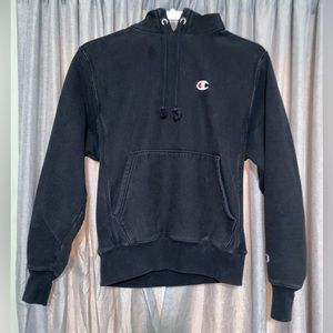 Champion, men’s small, black hoodie.